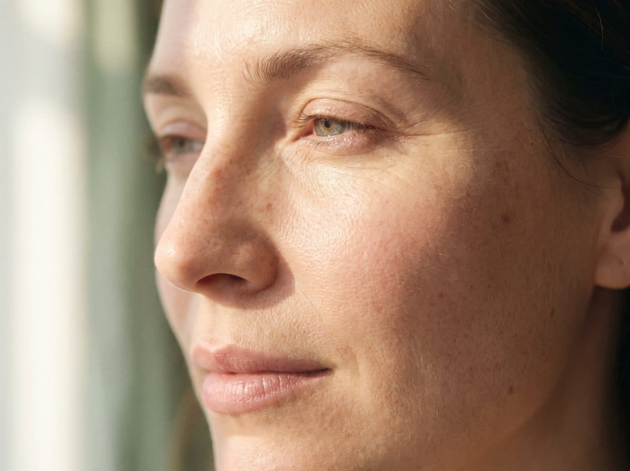 Close-up of real, unretouched skin texture